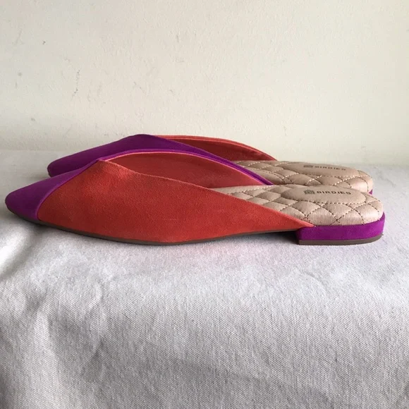 EUC Birdie’s size 9 The Swan slippers. Pink and orange Sangria flats pointed toe - Picture 4 of 13